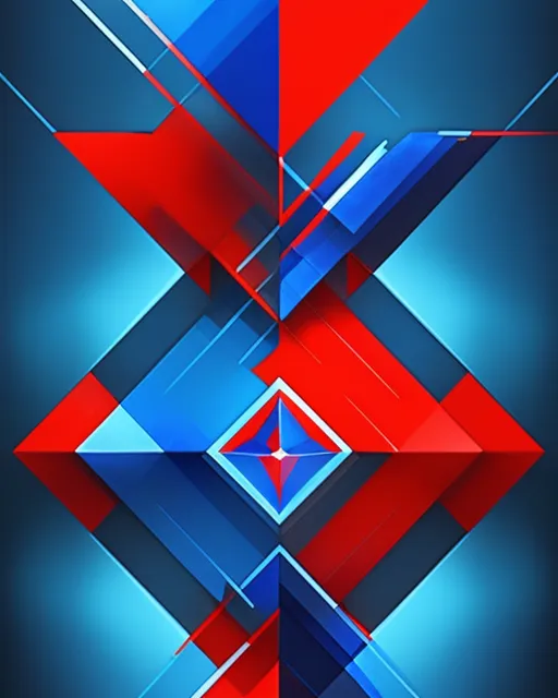 balance and intersection of blue and red, fantasy art, concept art, hyper detailed, beautiful, geometric, complex, infinity