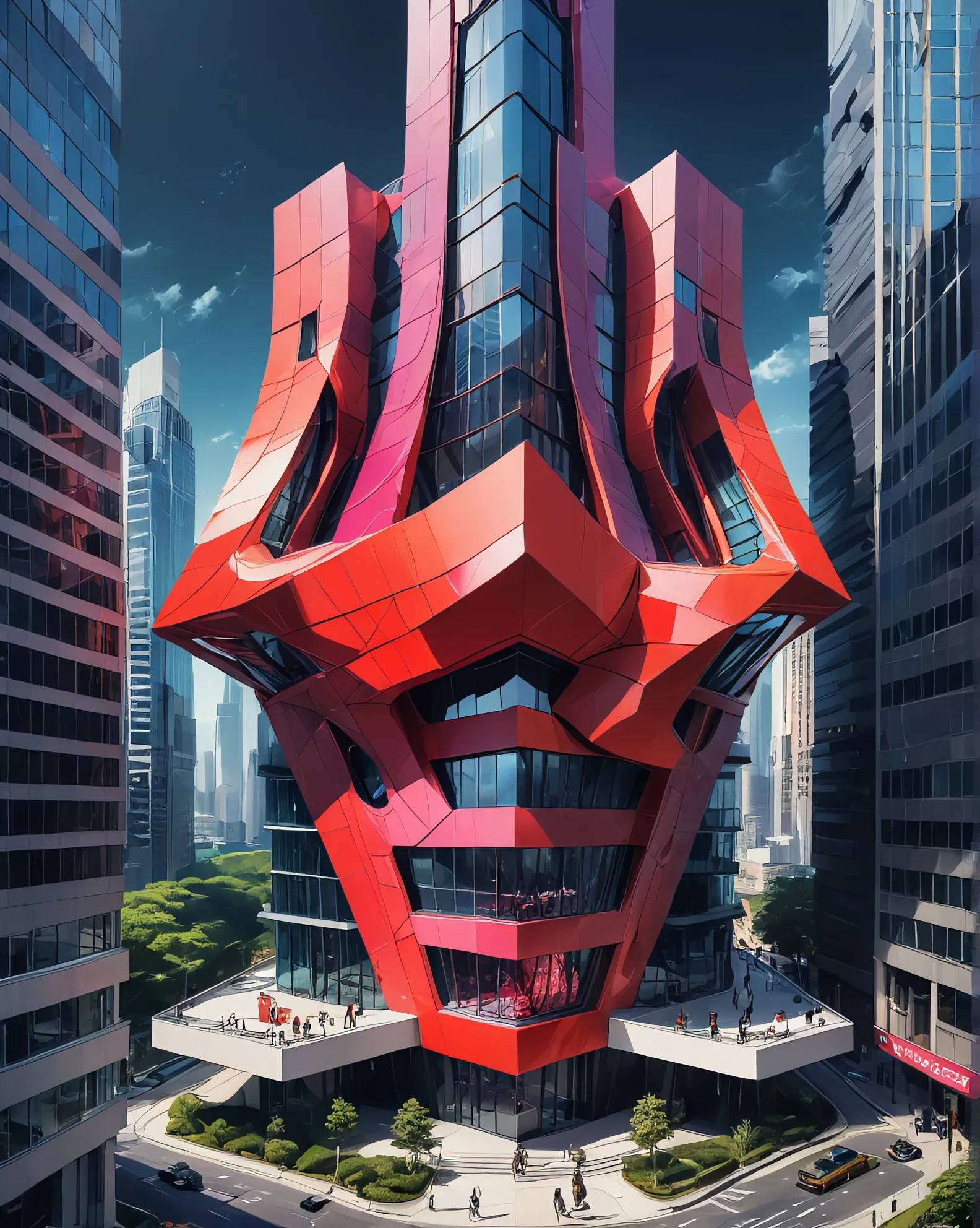 Futuristic Urban Office Building 