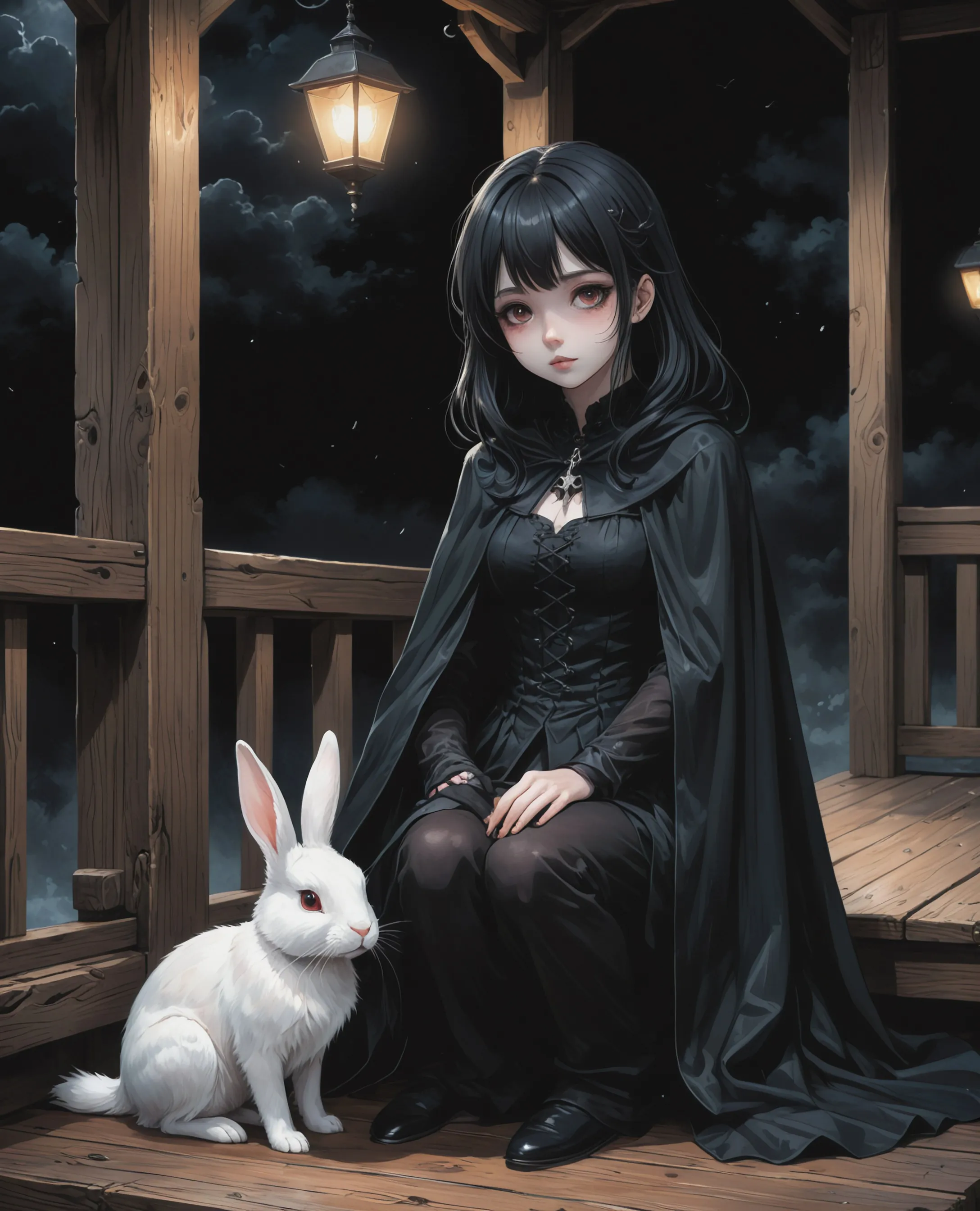 Goth Ribbit Goth Rabbit Girl #2 - Free AI Photo Generator - starryai