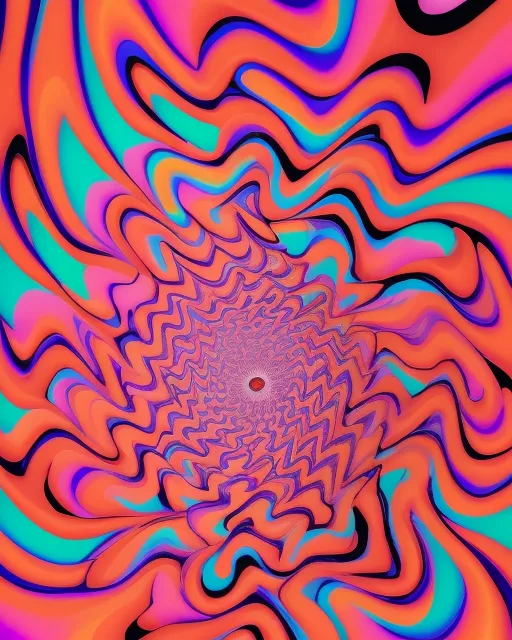 Pink and orange vivid trippy hidden pattern unique 