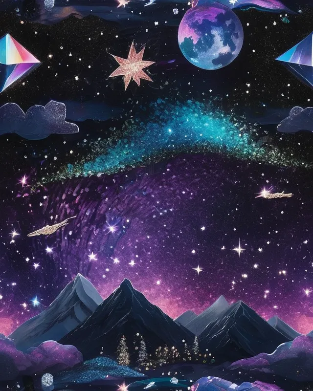 Glitter night sky universe prism - Free AI Photo Generator - starryai