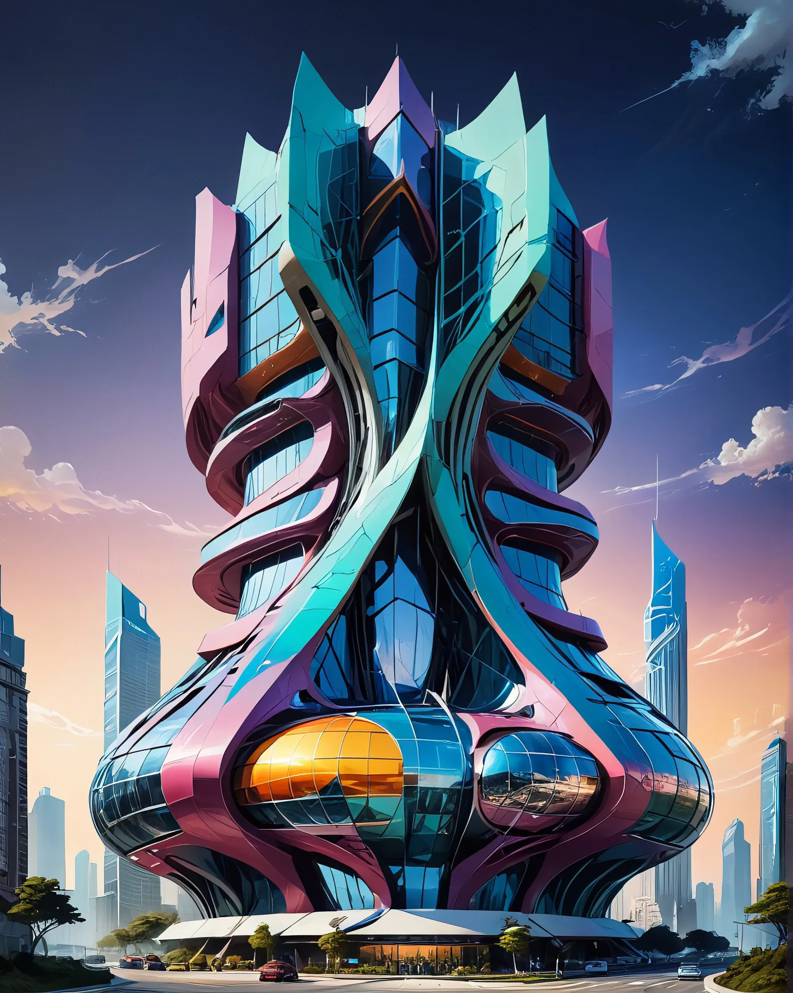 Futuristic Hotel - Free AI Photo Generator - starryai