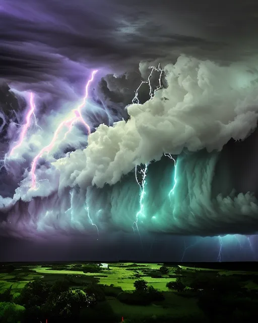 magical lightning multi-colored - Free AI Photo Generator - starryai