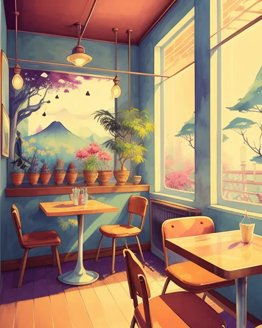 Retro coffee shop 