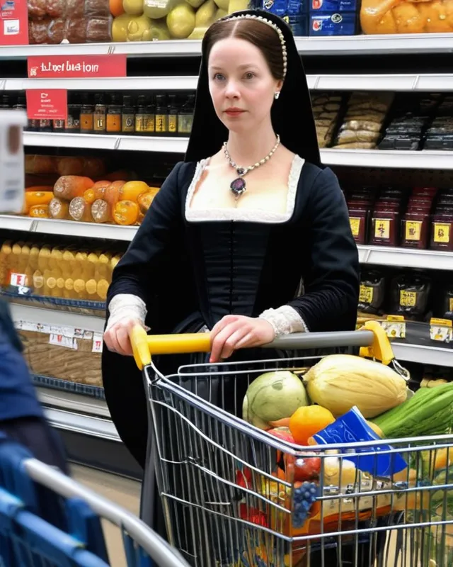 Anne Boleyn shopping at Lidl