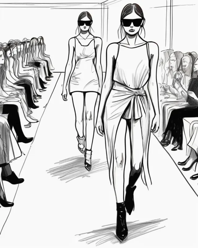 A crude sketch of a fashion show