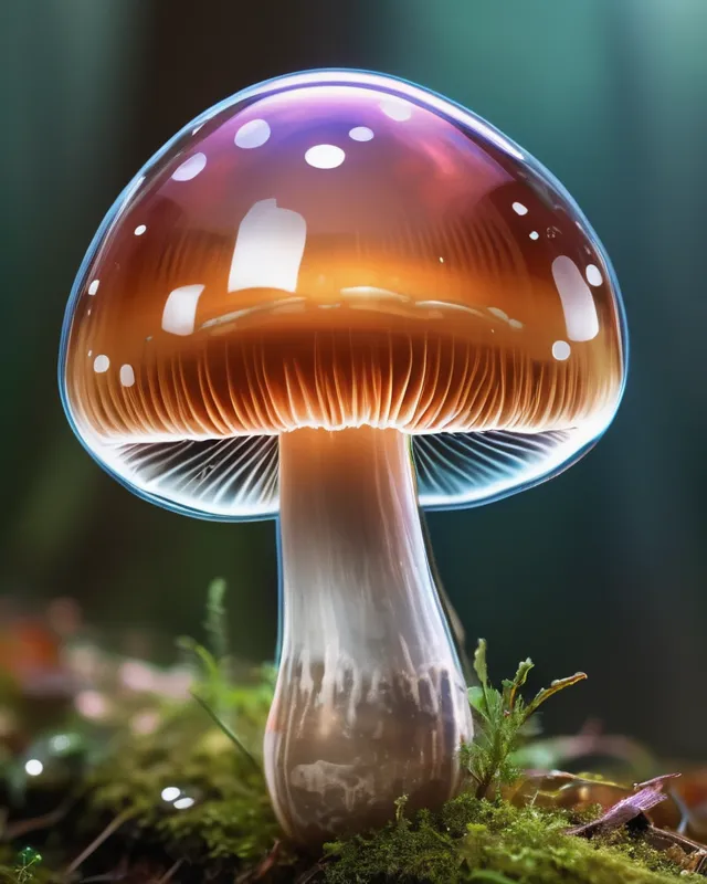 Transparent shiny mushroom - Free AI Photo Generator - starryai
