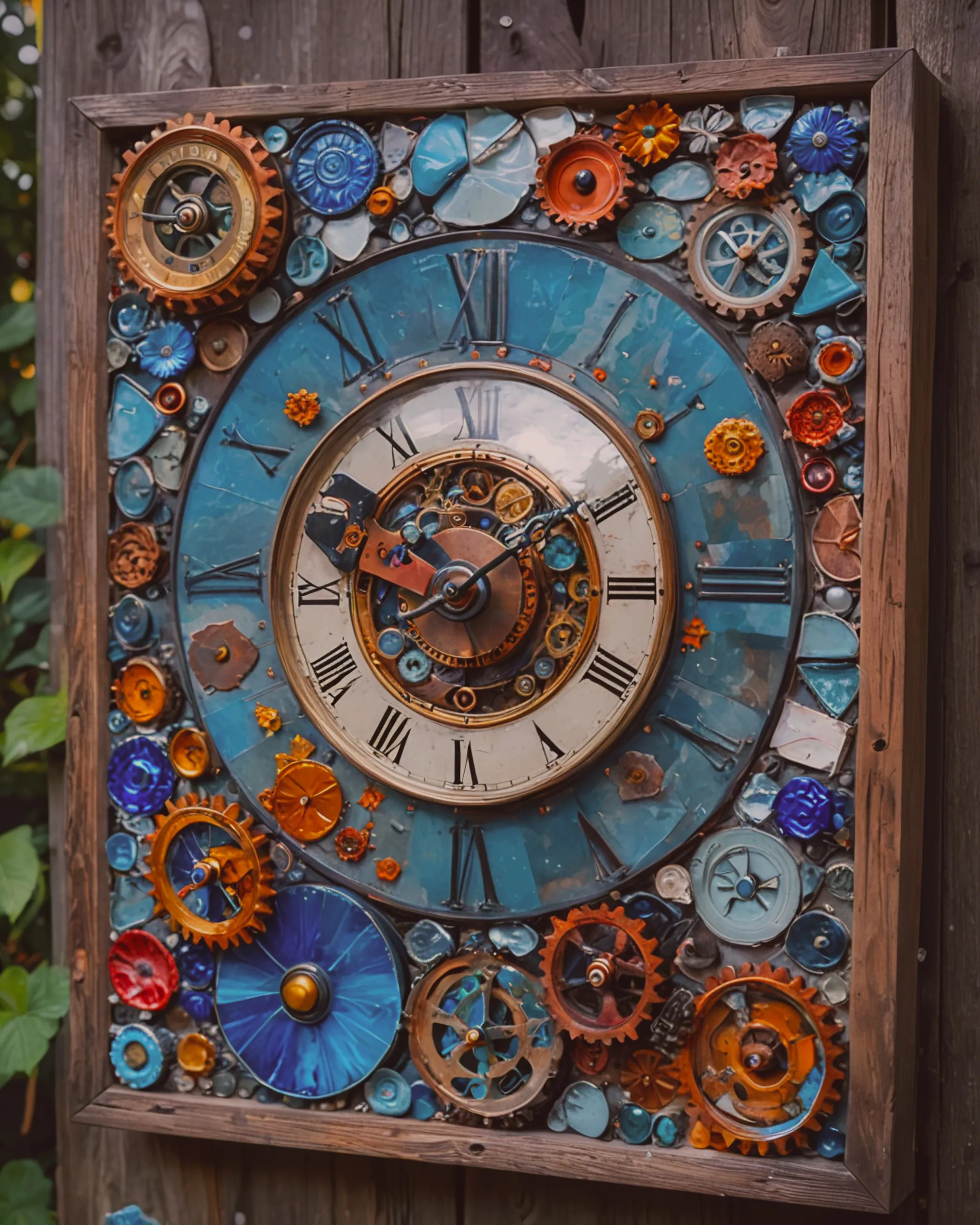 A garden clock made eclectic - Free AI Photo Generator - starryai