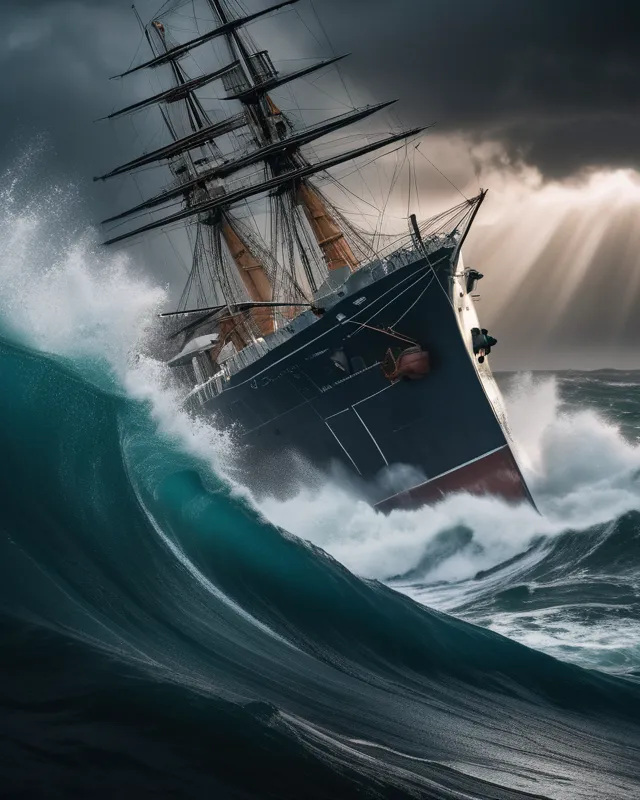 Stormy Seas Rudder’s Ease 1) - Free AI Photo Generator - starryai