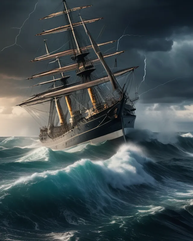 Stormy Seas Rudder’s Ease 1) - Free AI Photo Generator - starryai