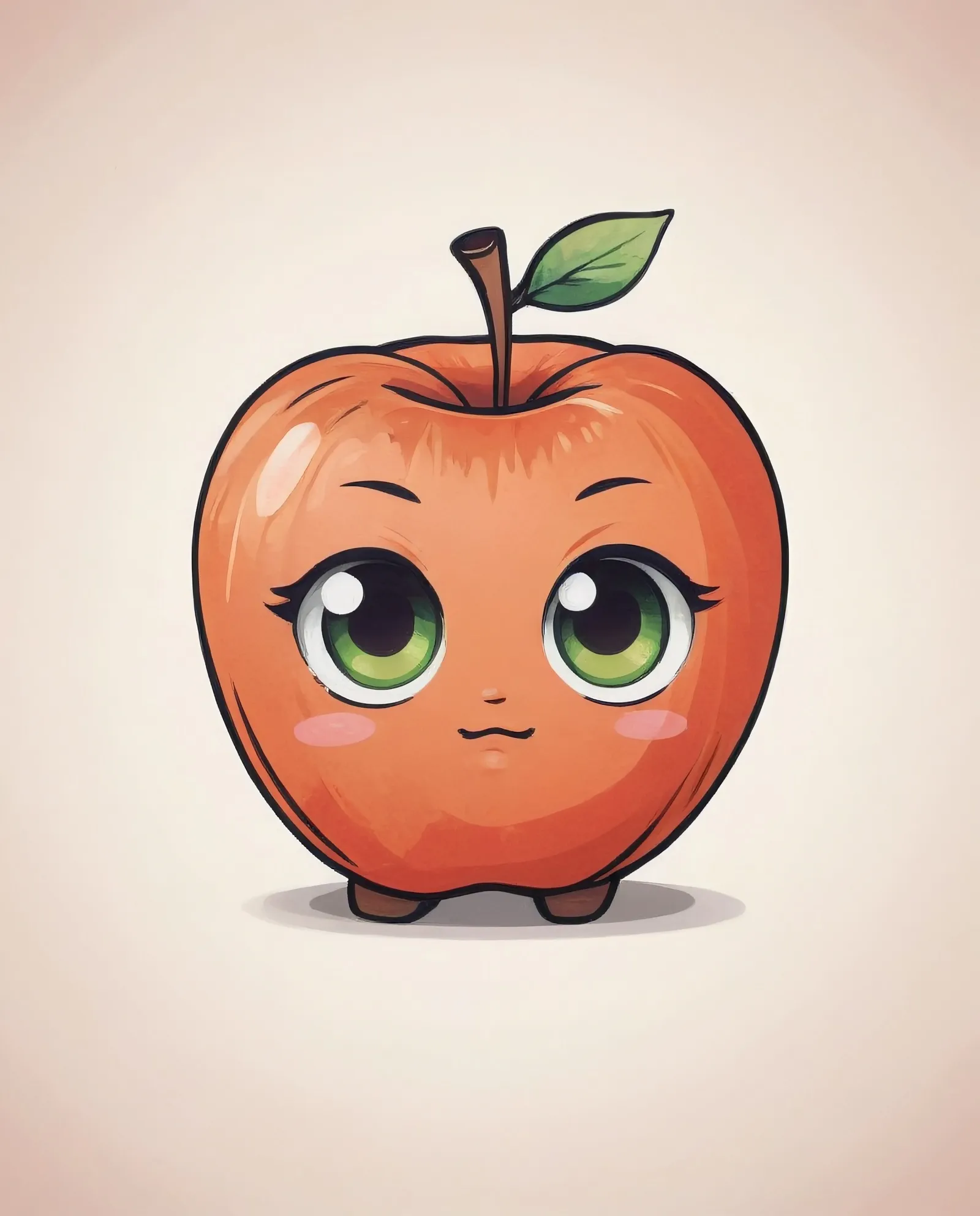 A hand drawn chibi apple