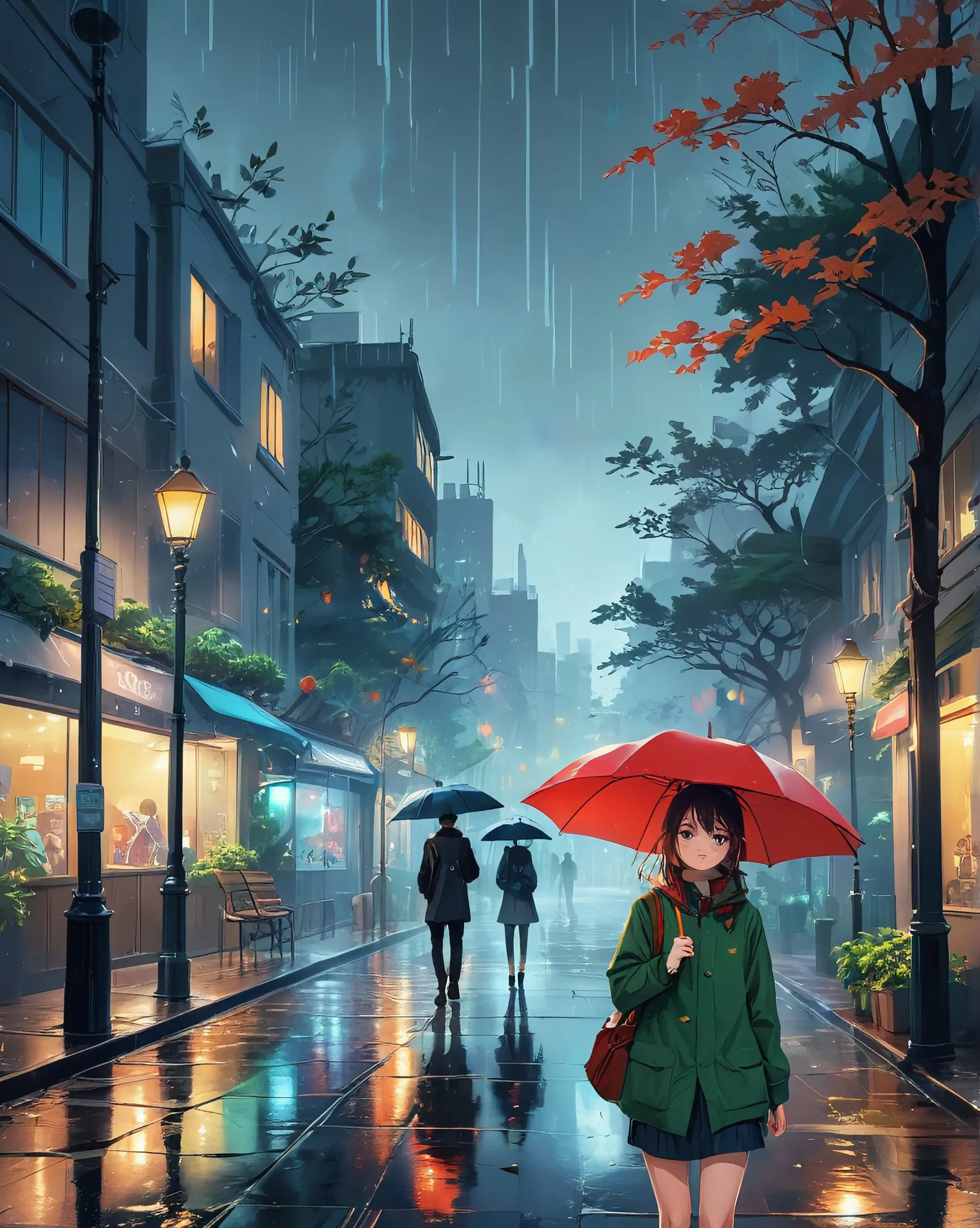 Rainy day, christmas season - Free AI Photo Generator - starryai