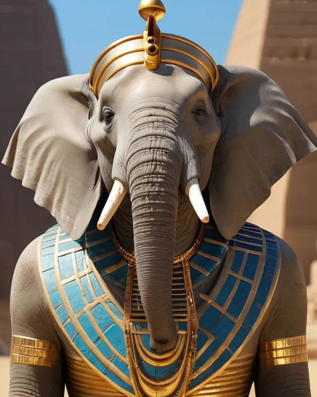 elephant as Pharaoh Egypt - Free AI Photo Generator - starryai
