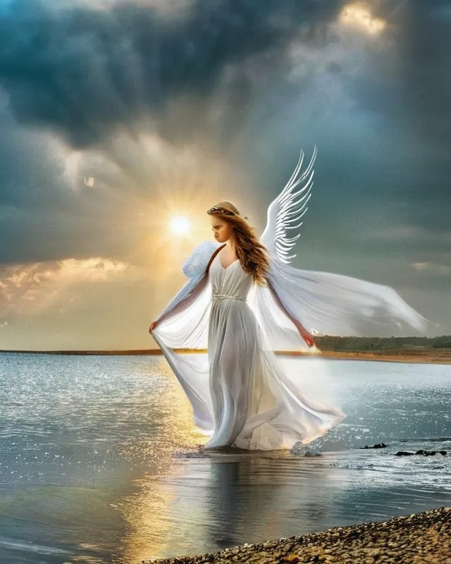 true beauty angel at work amen - Free AI Photo Generator - starryai