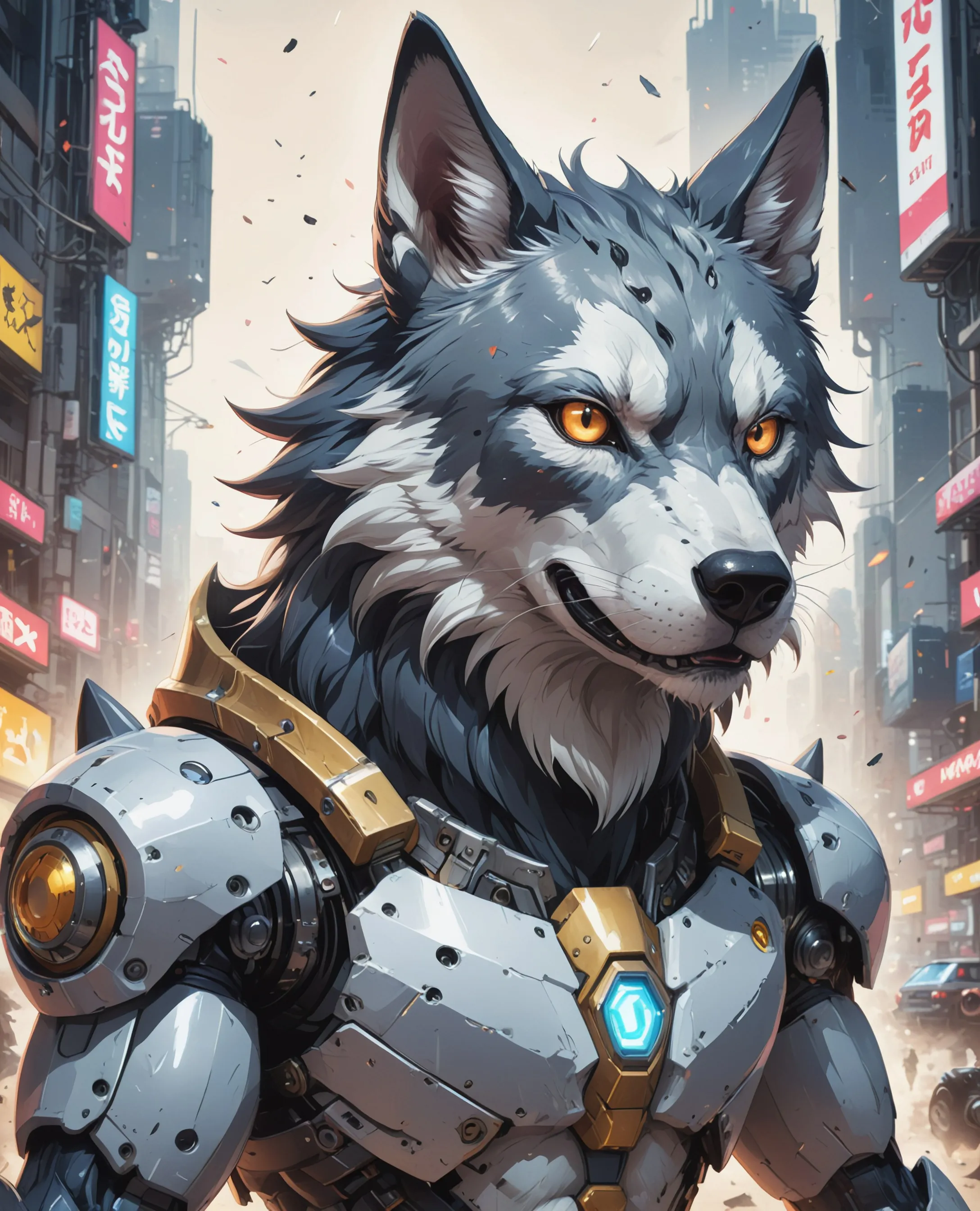 Robot Revolution Wolf - Free AI Photo Generator - starryai
