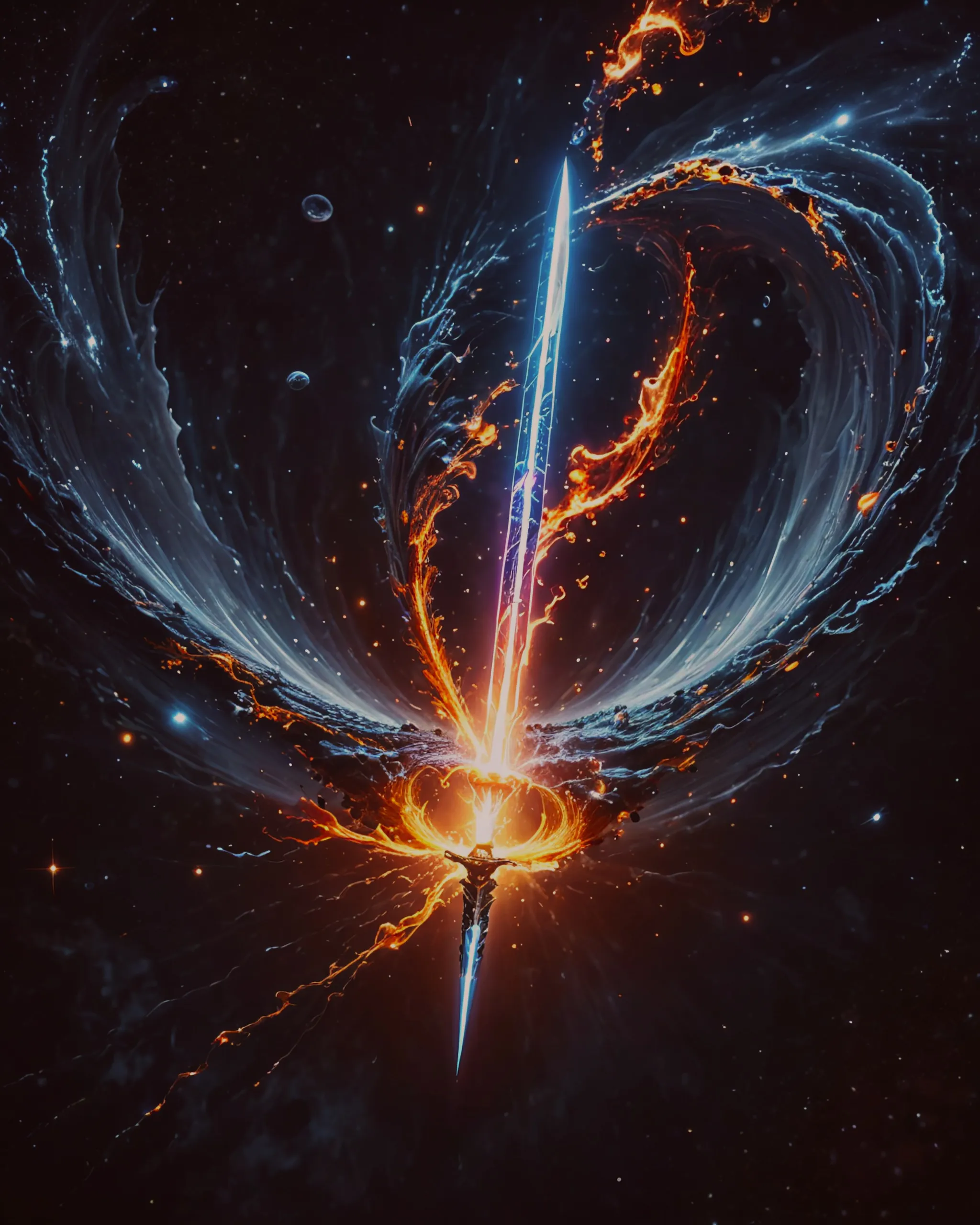 Light fighting a black hole - Free AI Photo Generator - starryai
