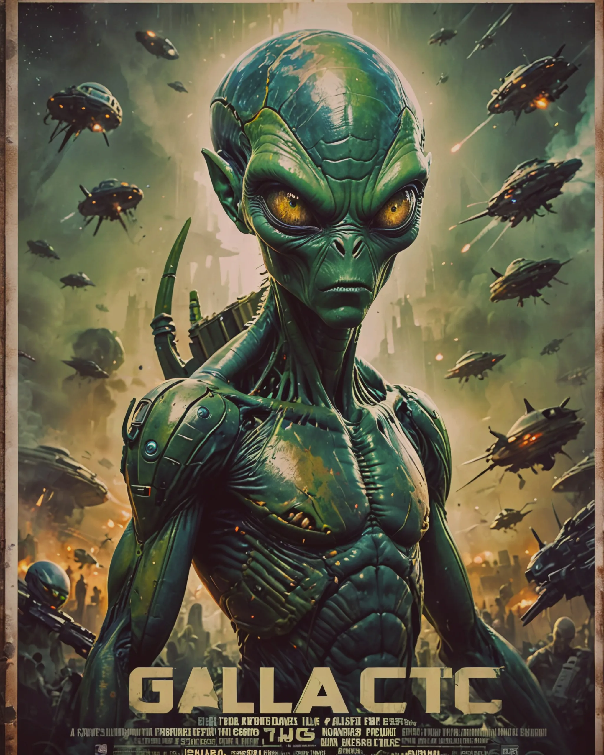 Alien propaganda poster - Free AI Photo Generator - starryai