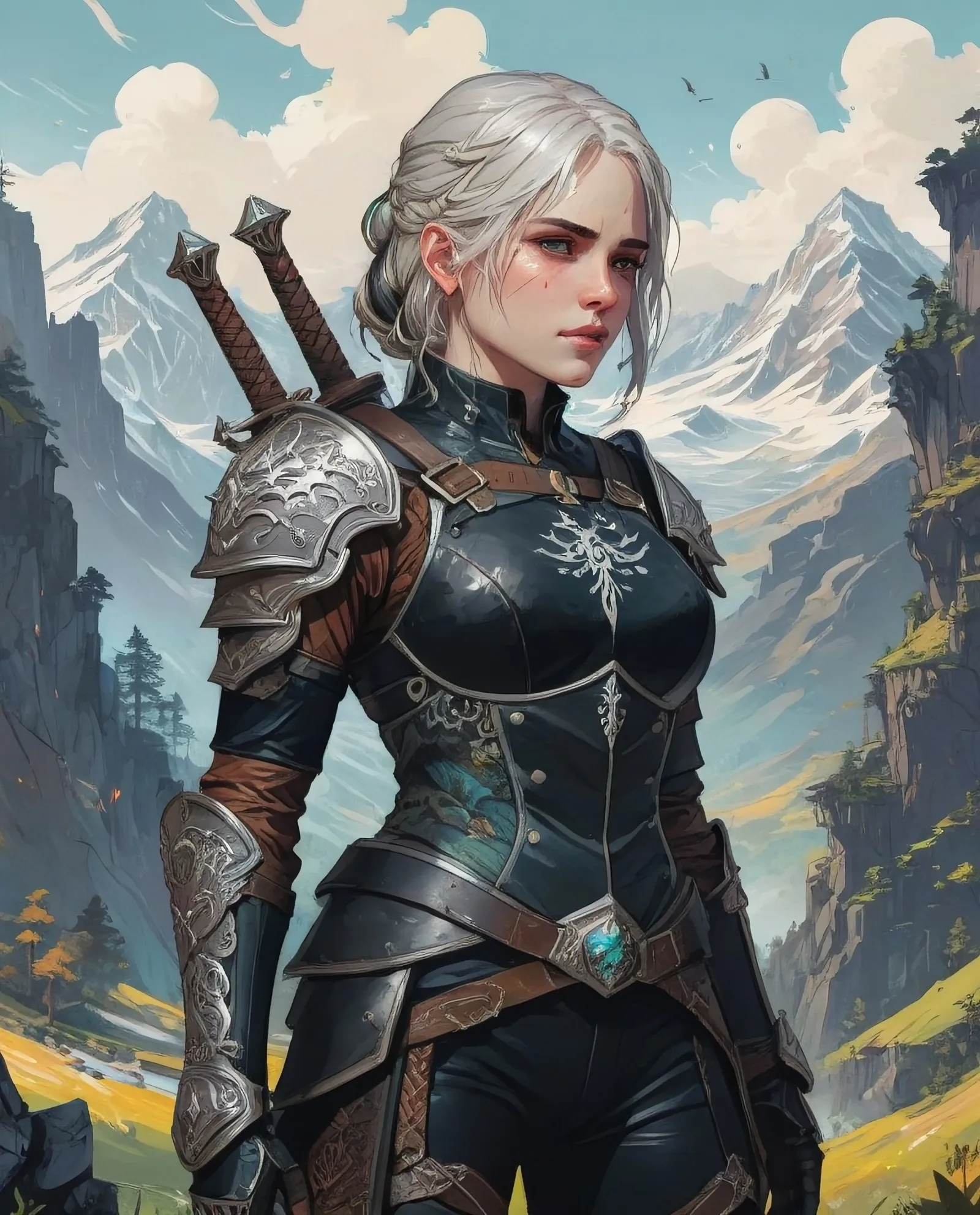 {cirilla fiona elen riannon} wearing - AI Photo Generator - starryai