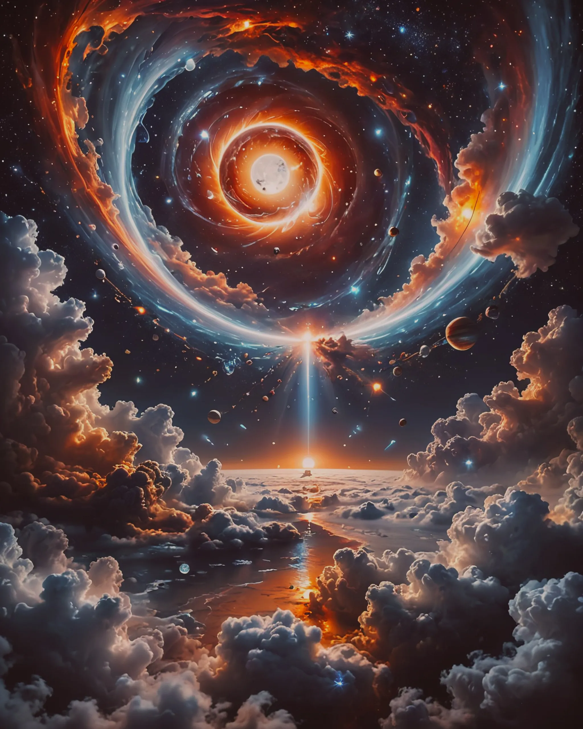 Starry night sky star light planets - AI Photo Generator - starryai