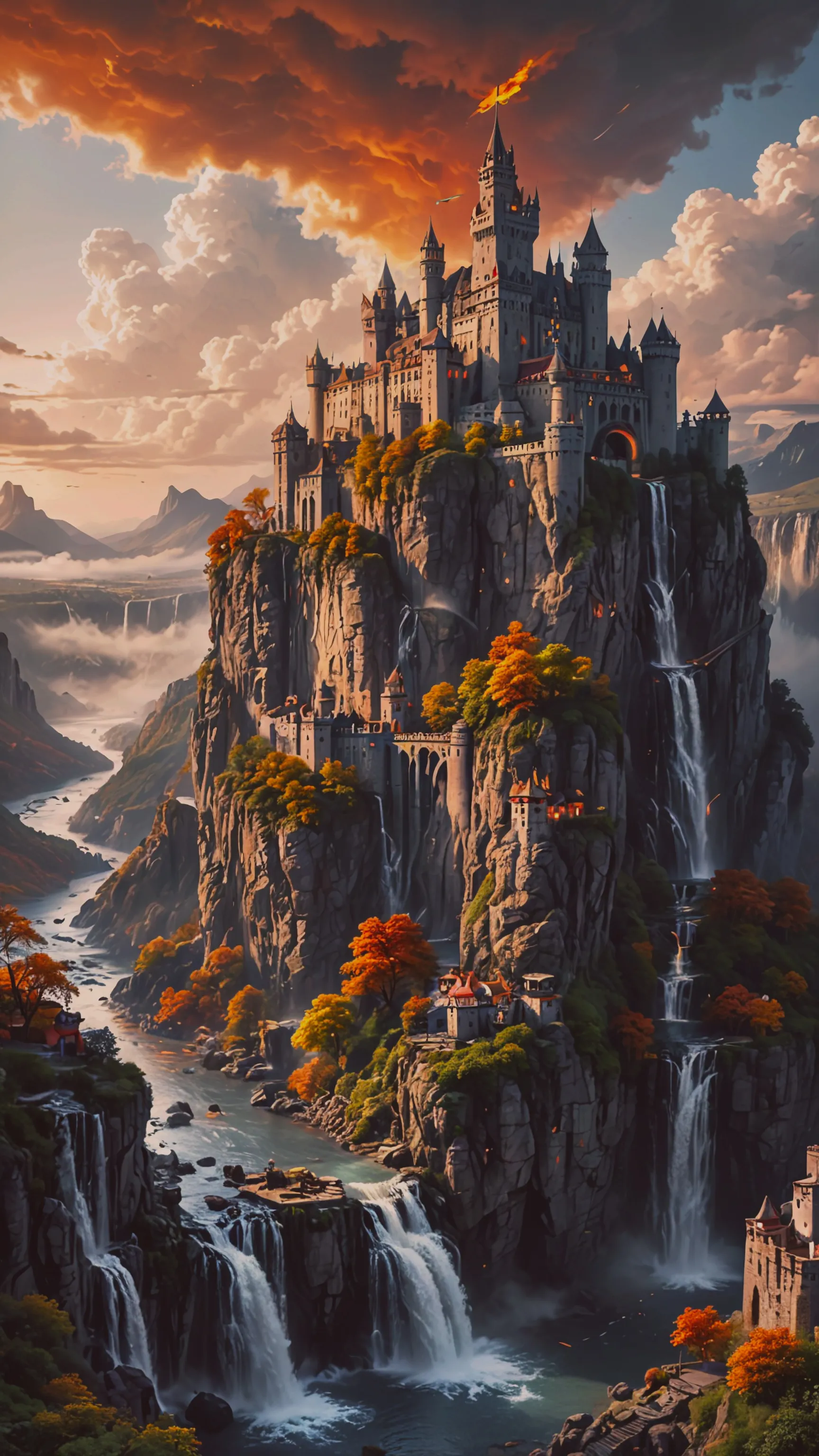 Bird's-eye view a medieval city - Free AI Photo Generator - starryai