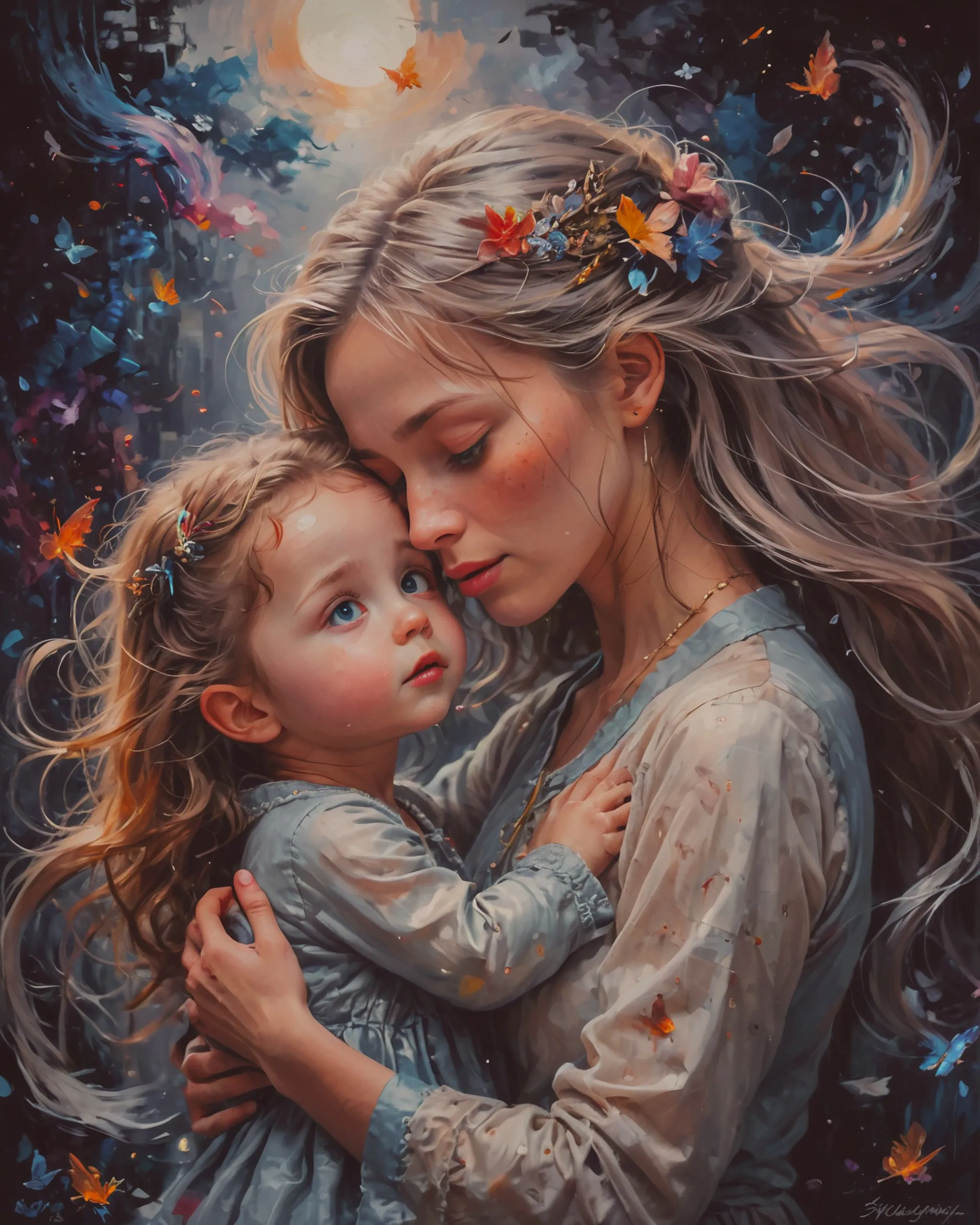 mother child reunion only a away - Free AI Photo Generator - starryai