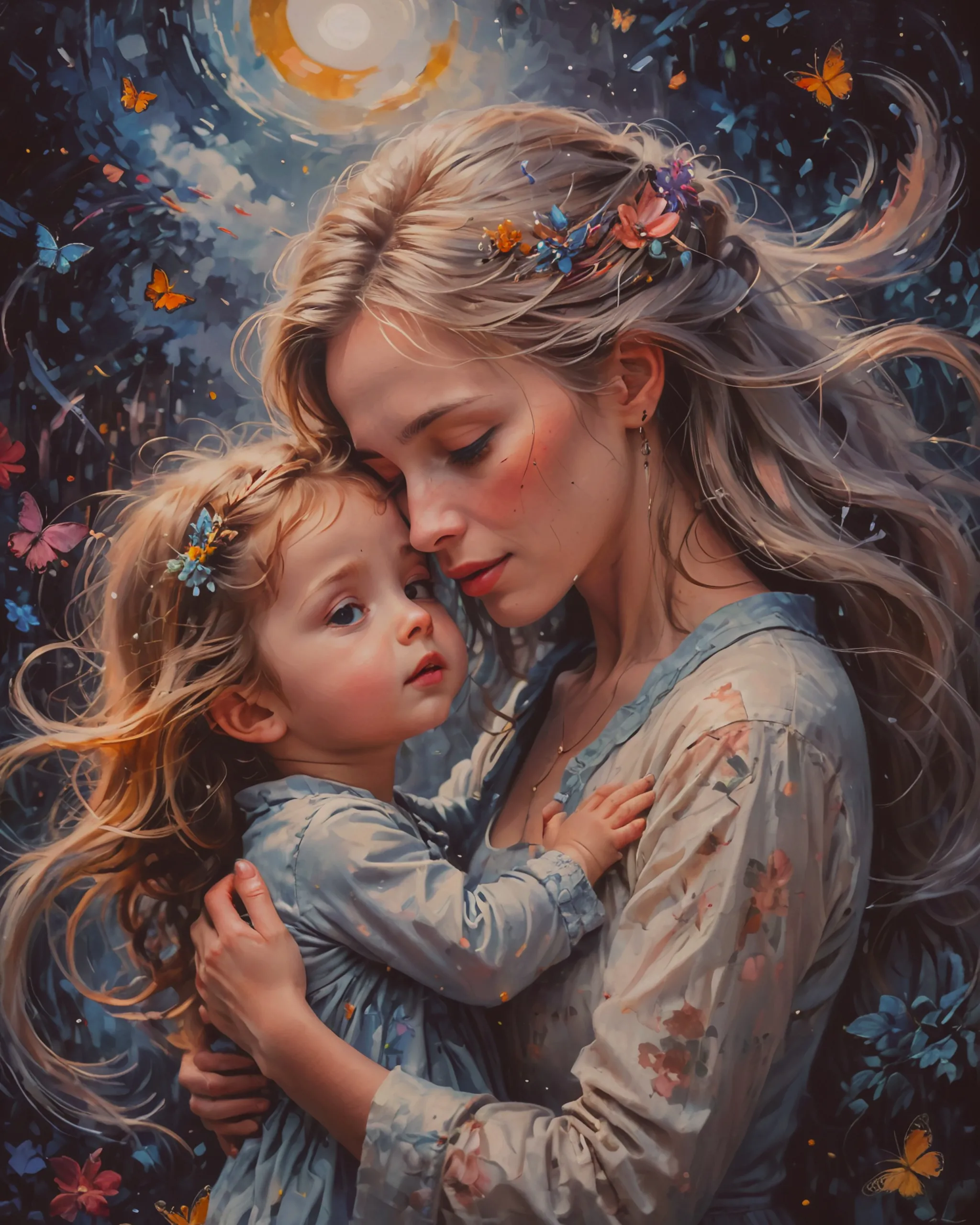 mother child reunion only a away - Free AI Photo Generator - starryai