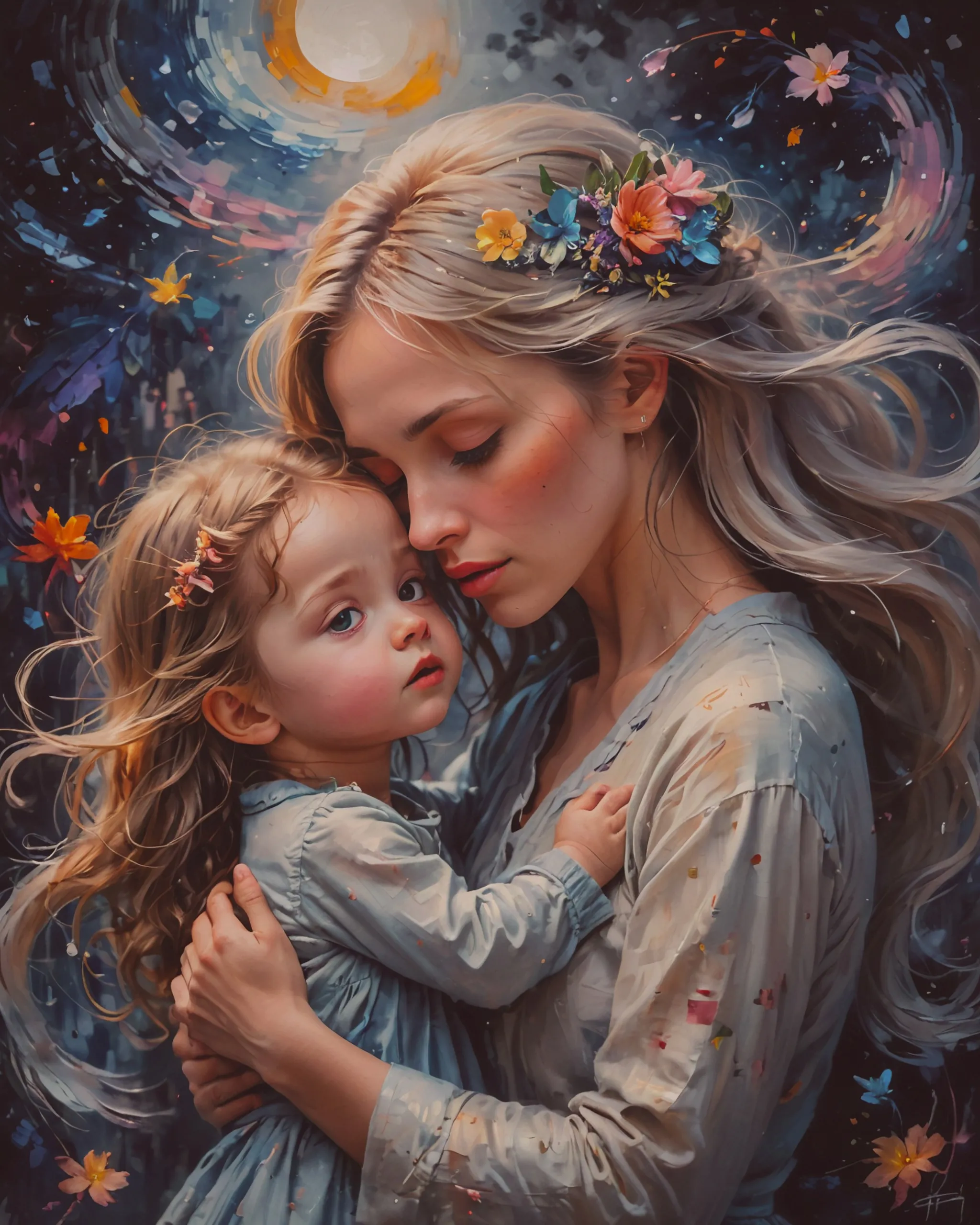 mother child reunion only a away - Free AI Photo Generator - starryai