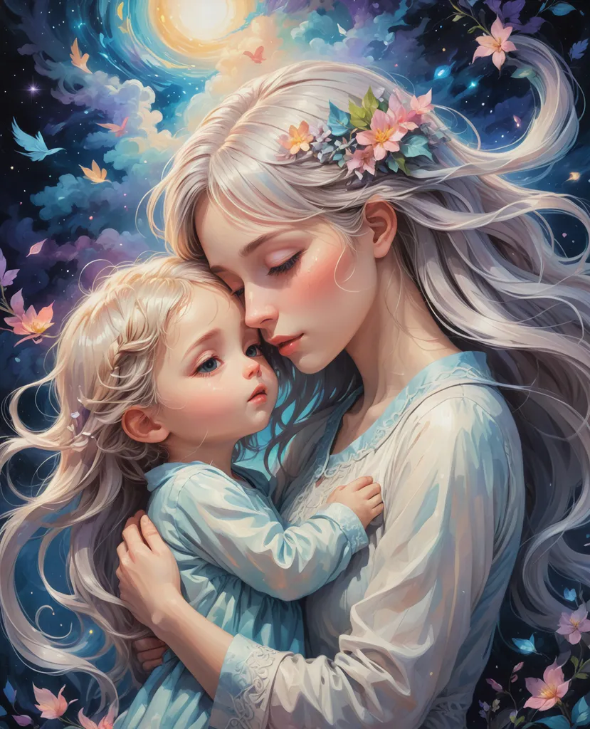 mother child reunion only a away - Free AI Photo Generator - starryai