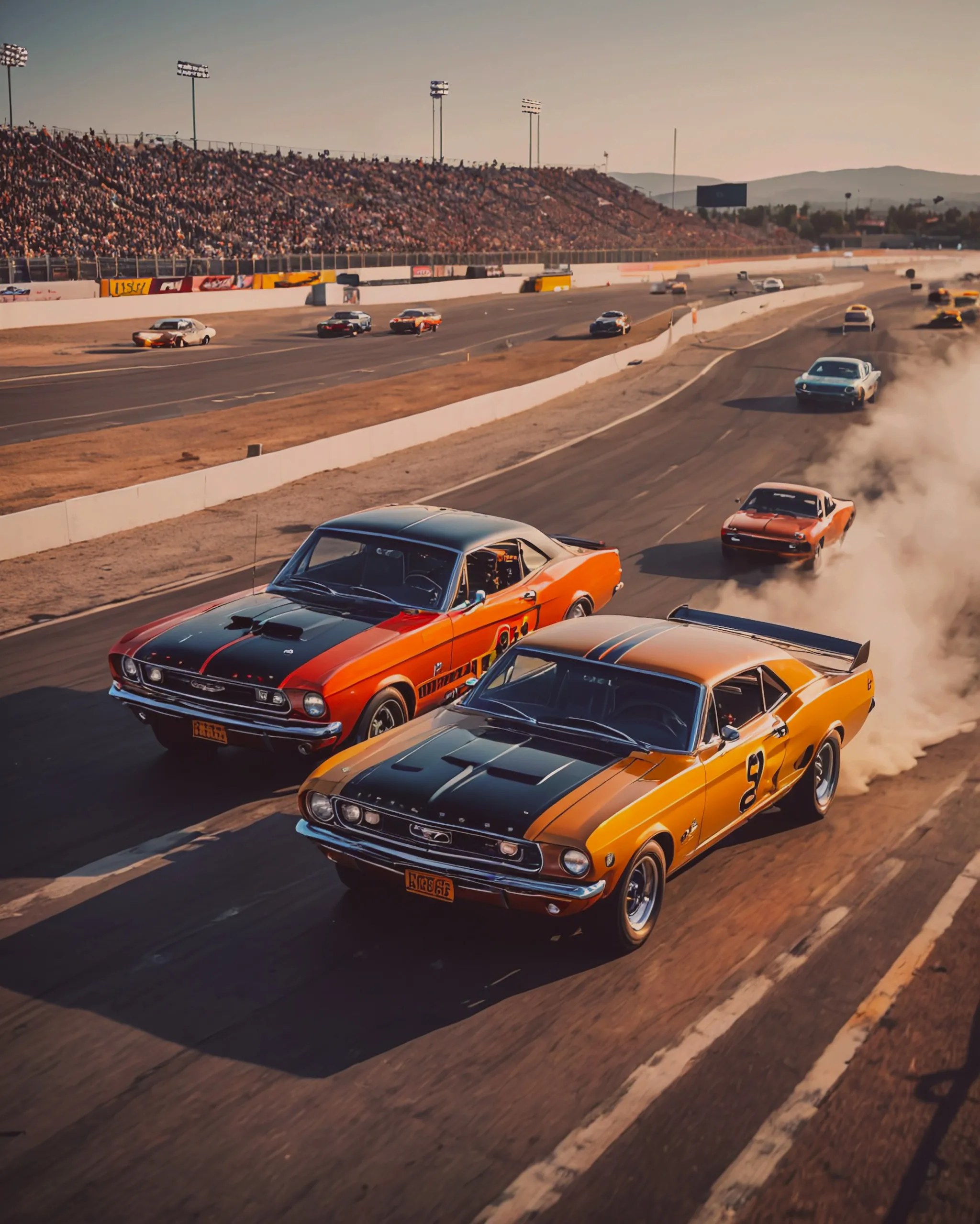 Vintage race cars from 60's - Free AI Photo Generator - starryai