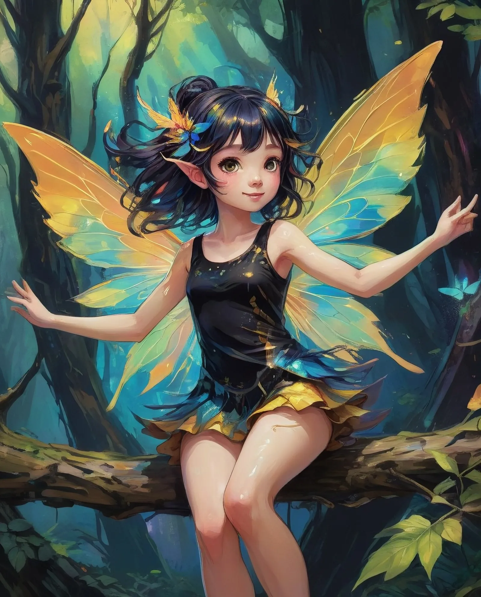 painting a fairy colorful short - Free AI Photo Generator - starryai