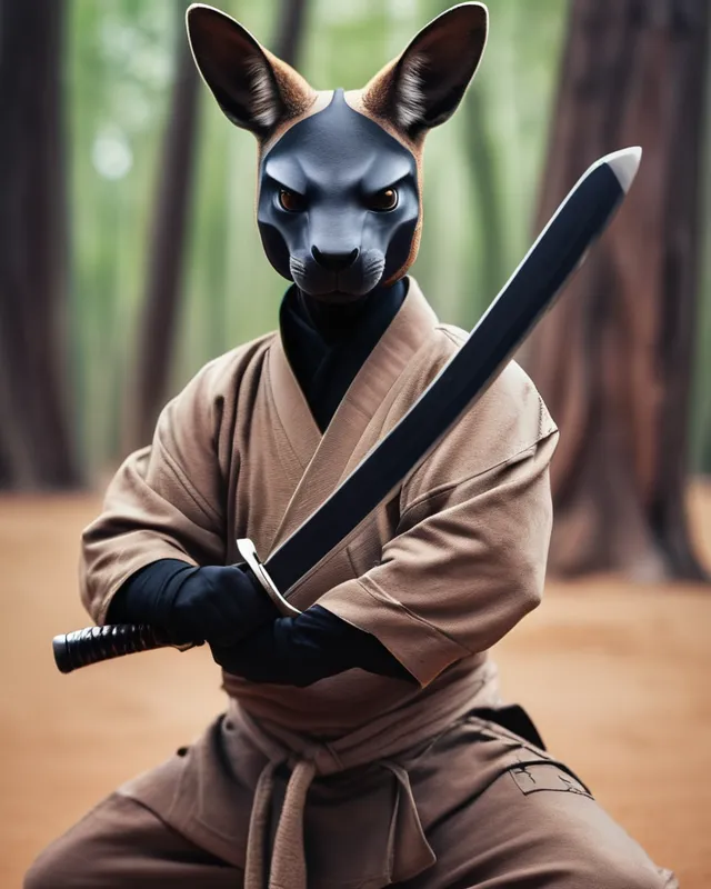 Create image of ninja kangaroo.