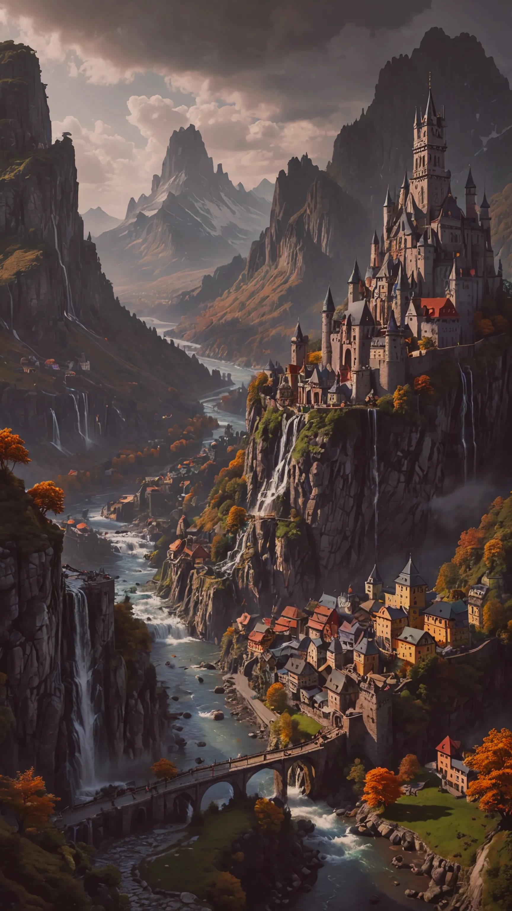 Bird's-eye view a medieval city - Free AI Photo Generator - starryai