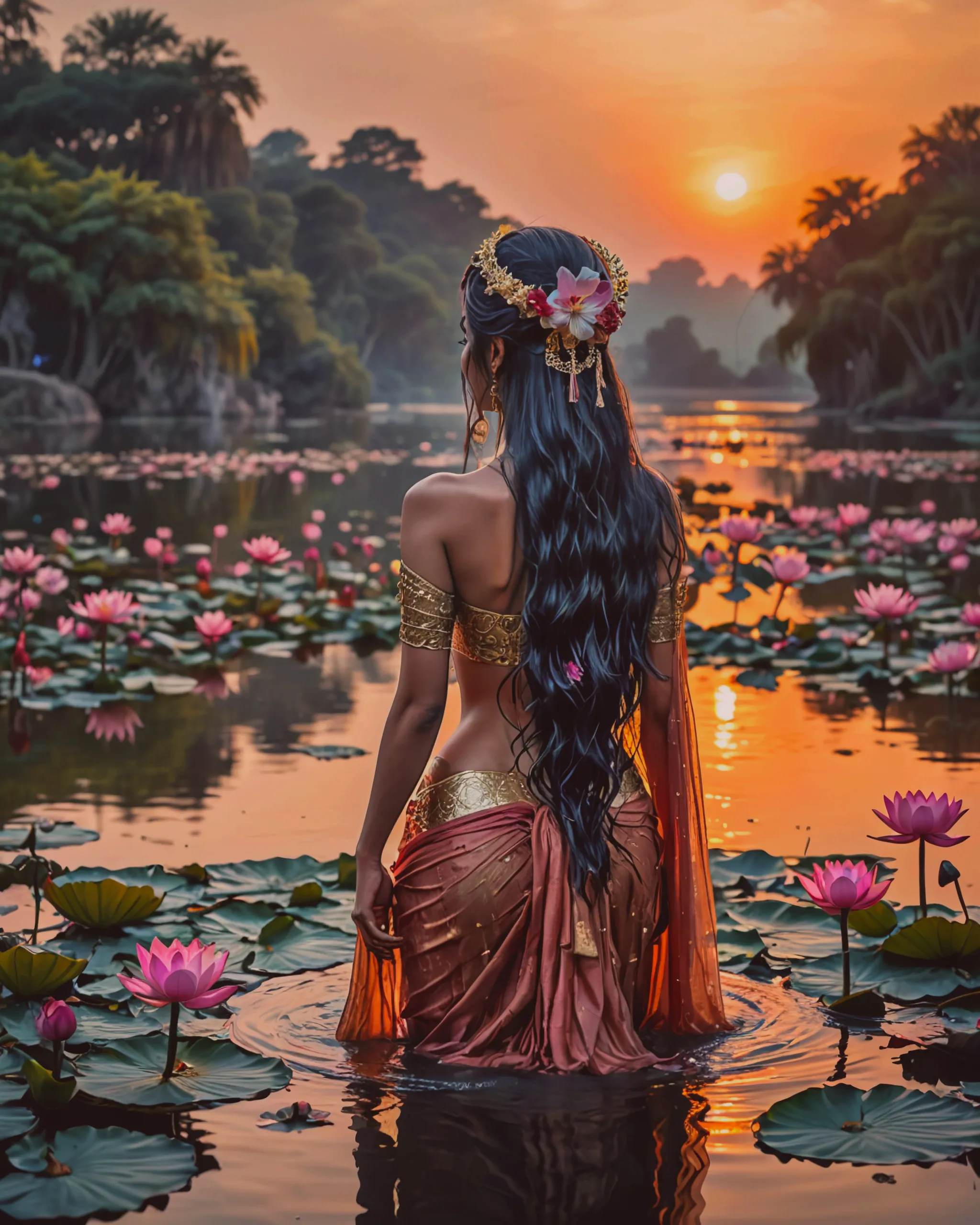 indian girl long hair - Free AI Photo Generator - starryai