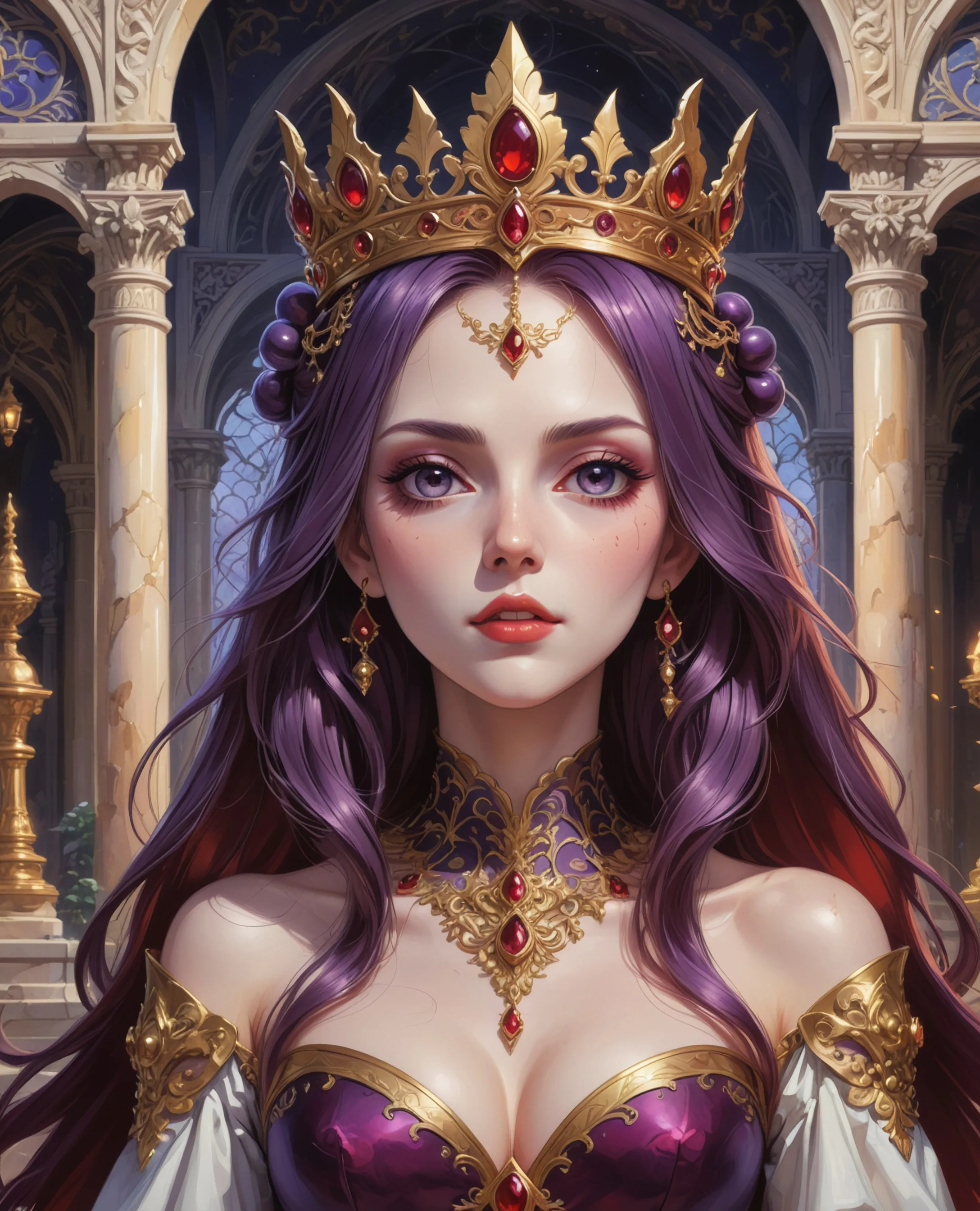 Fantasy portrait featuring a regal set - AI Photo Generator - starryai