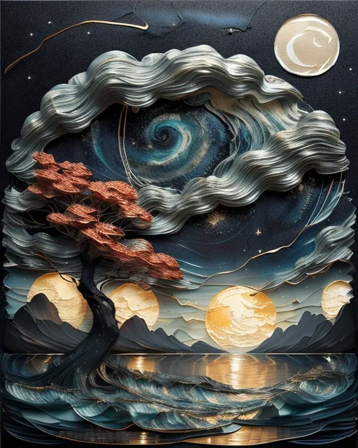 A picturesque landscape at night - Free AI Photo Generator - starryai