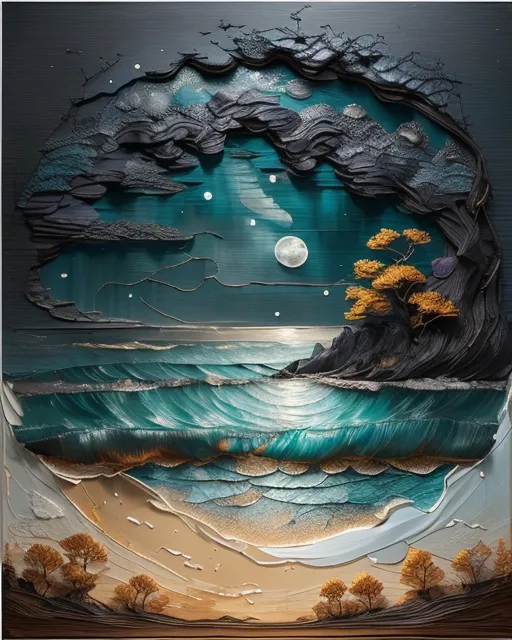 A picturesque landscape at night - Free AI Photo Generator - starryai