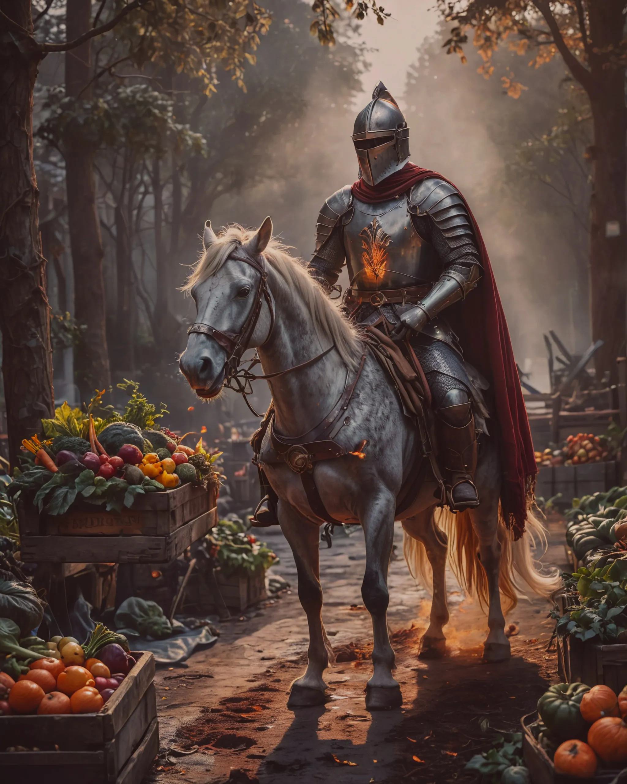 A knight shining armor protecting - Free AI Photo Generator - starryai