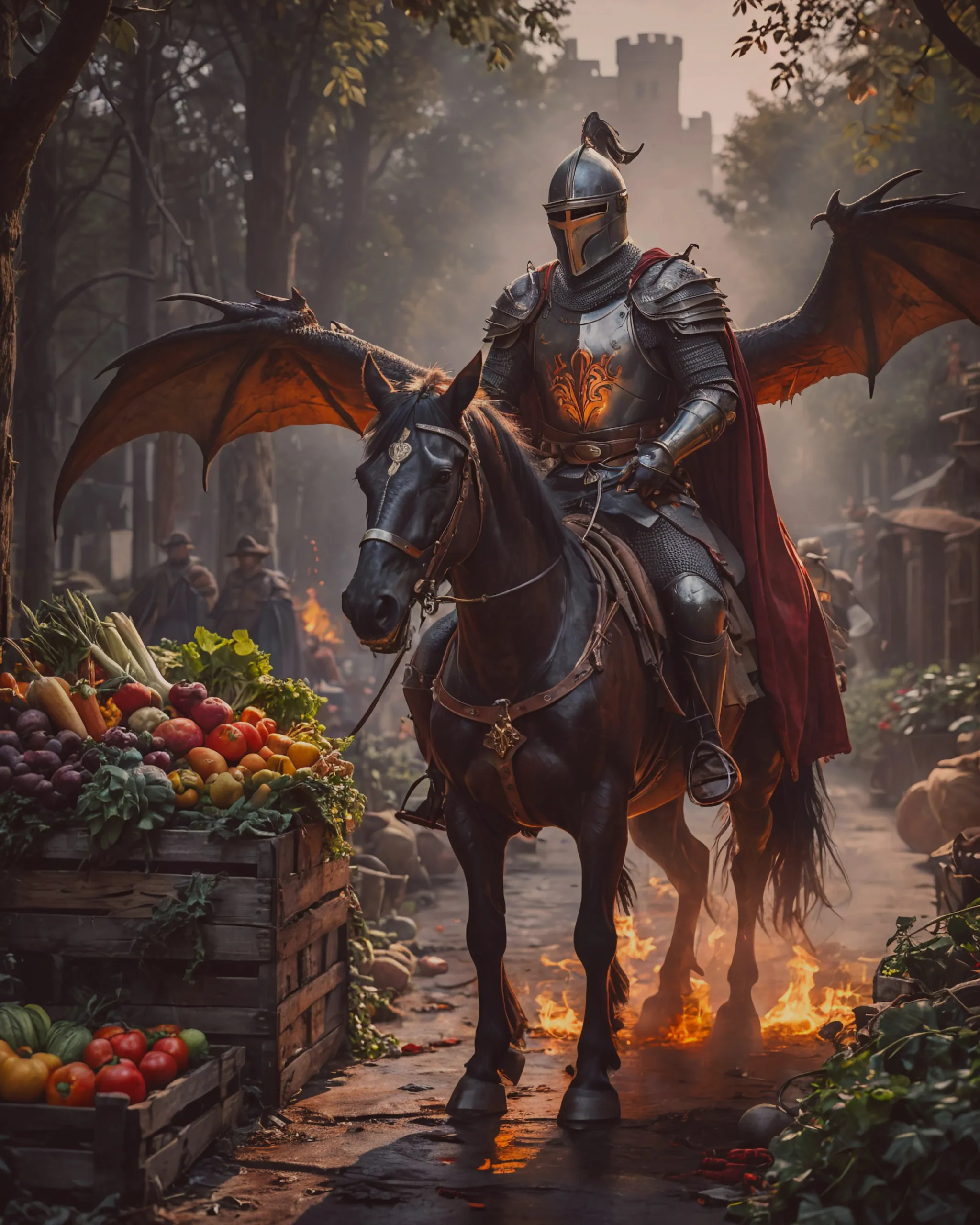 A knight shining armor protecting - Free AI Photo Generator - starryai