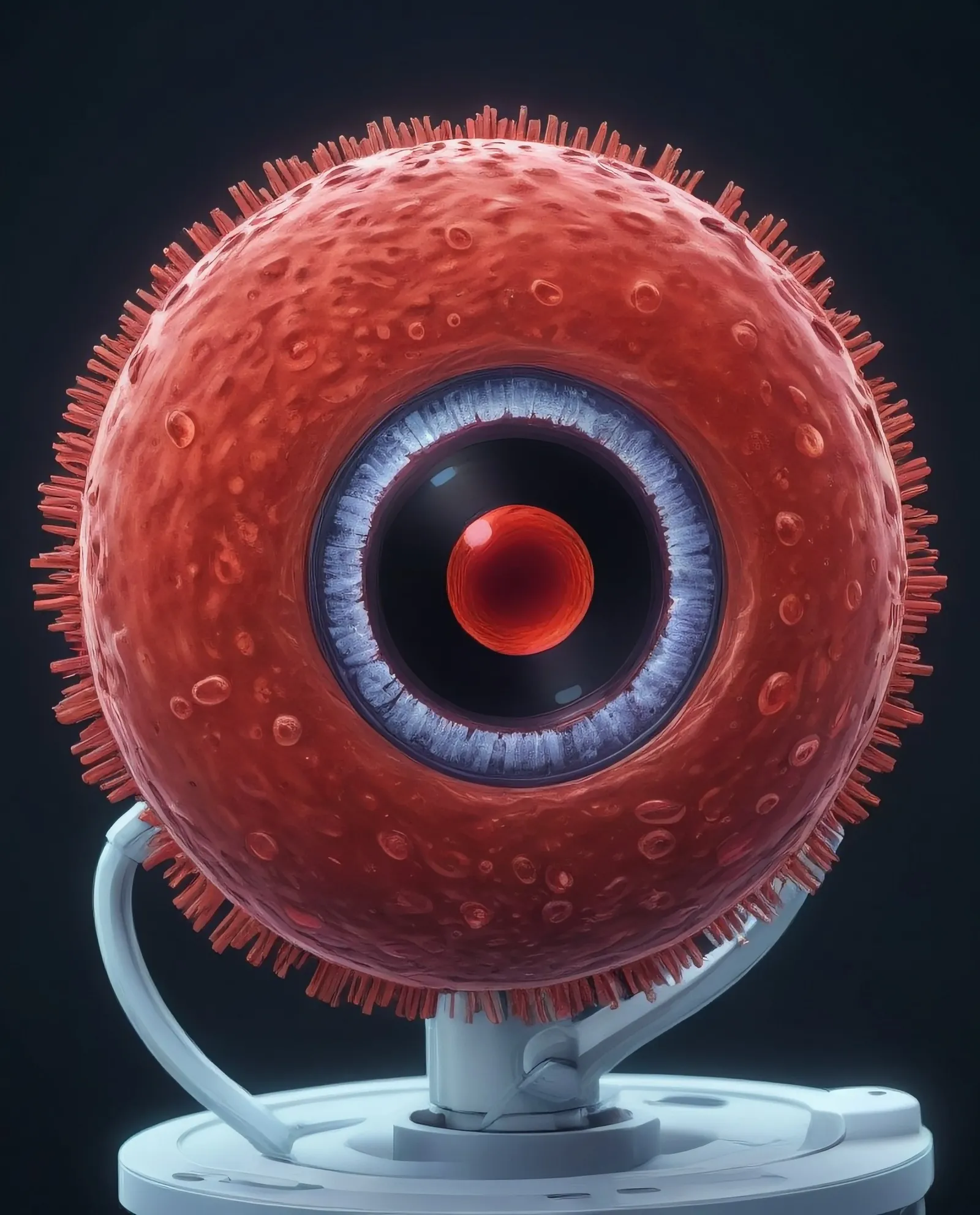 A red blood cell under a microscope. Detailed and photographic 