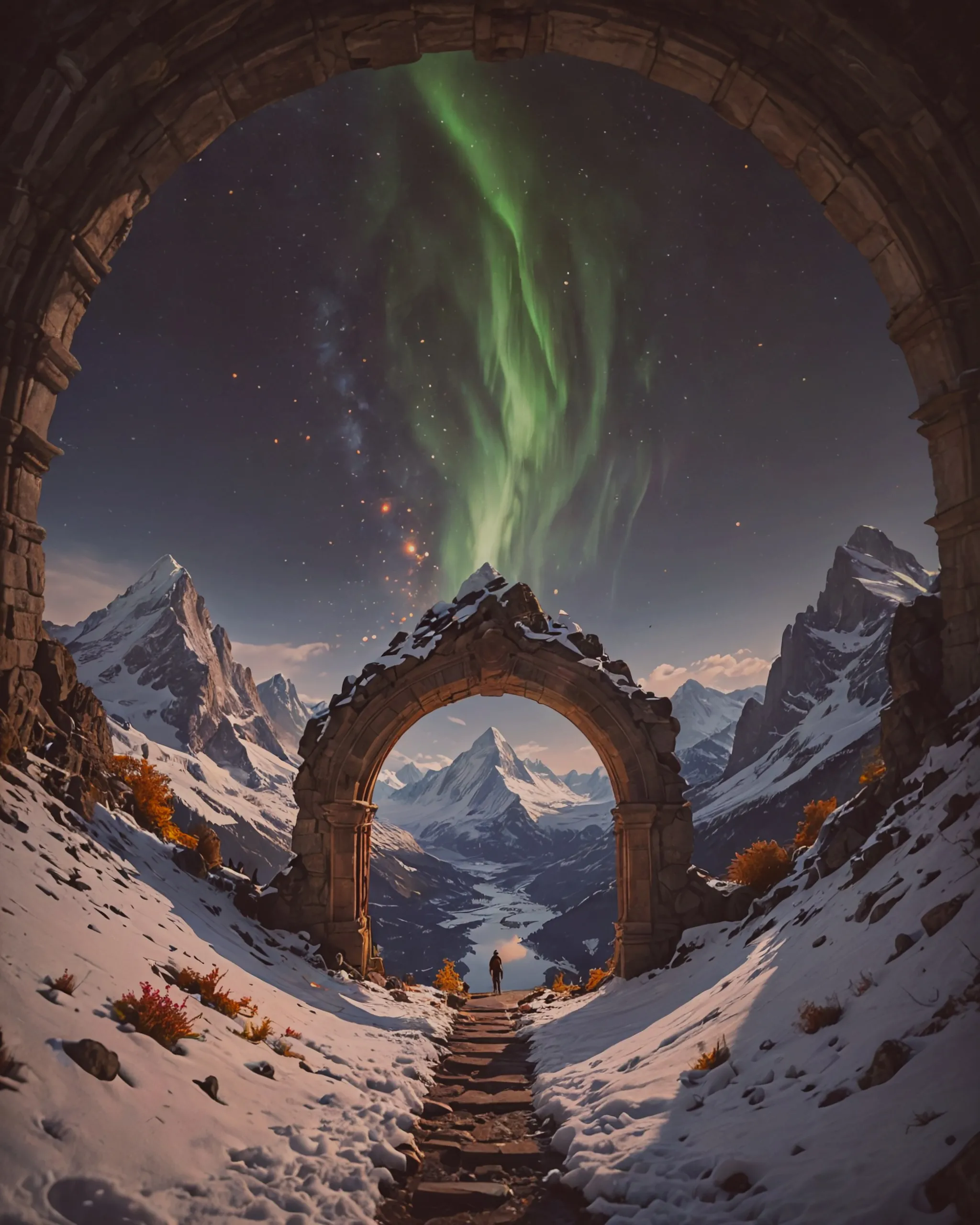 A Beautiful Snowy Mountain Alps. - Free AI Photo Generator - starryai