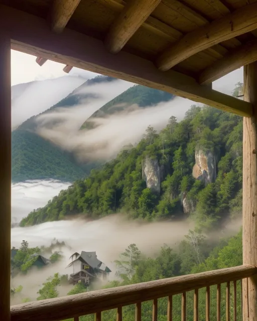a mystical mountain side view - Free AI Photo Generator - starryai