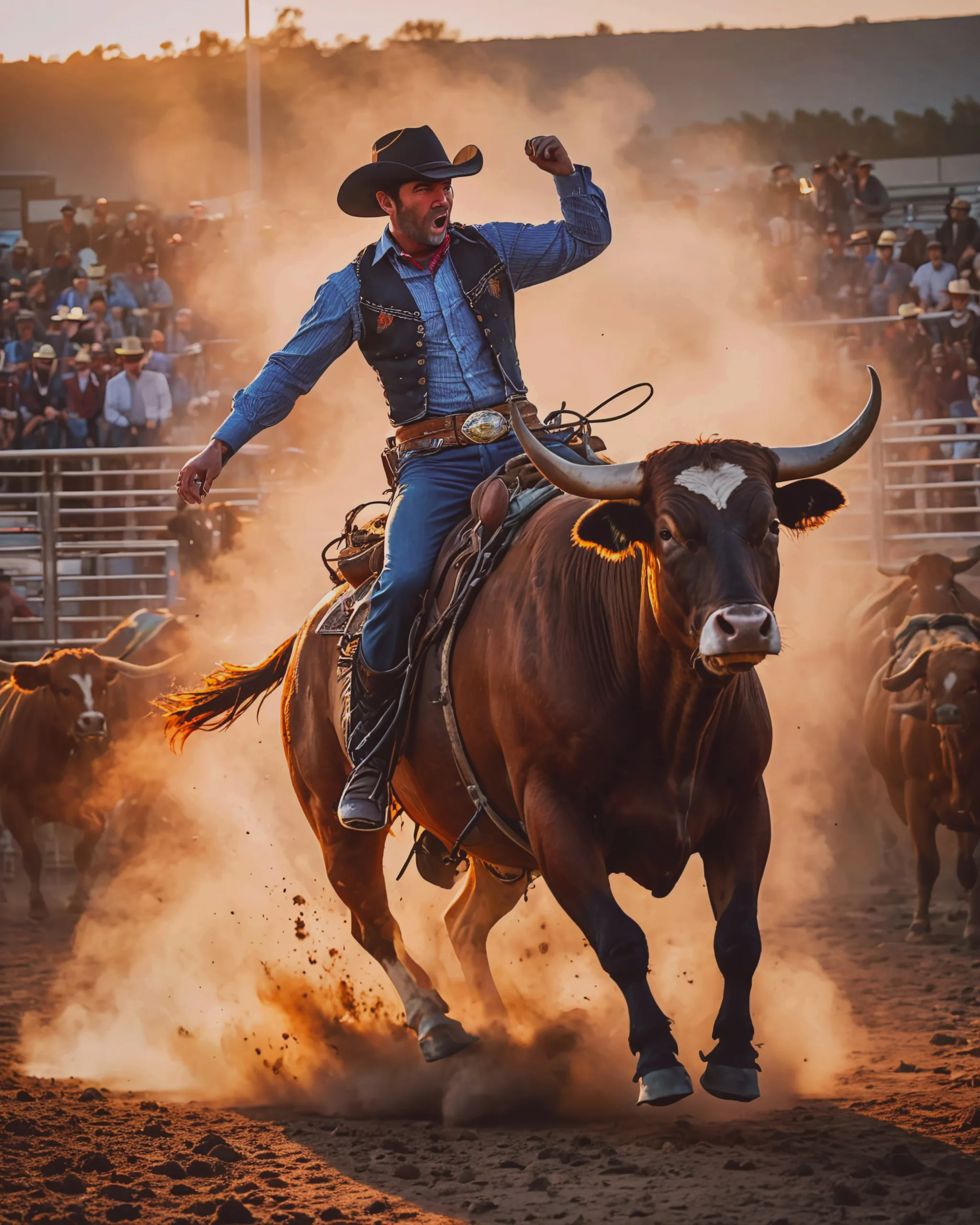Crazy Rodeo Crazy horse riding a crazy horse - Free AI Photo Generator - starryai