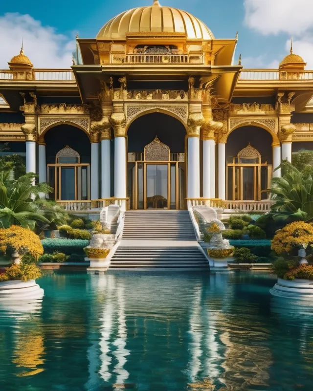 A beautiful palace golden temples - Free AI Photo Generator - starryai