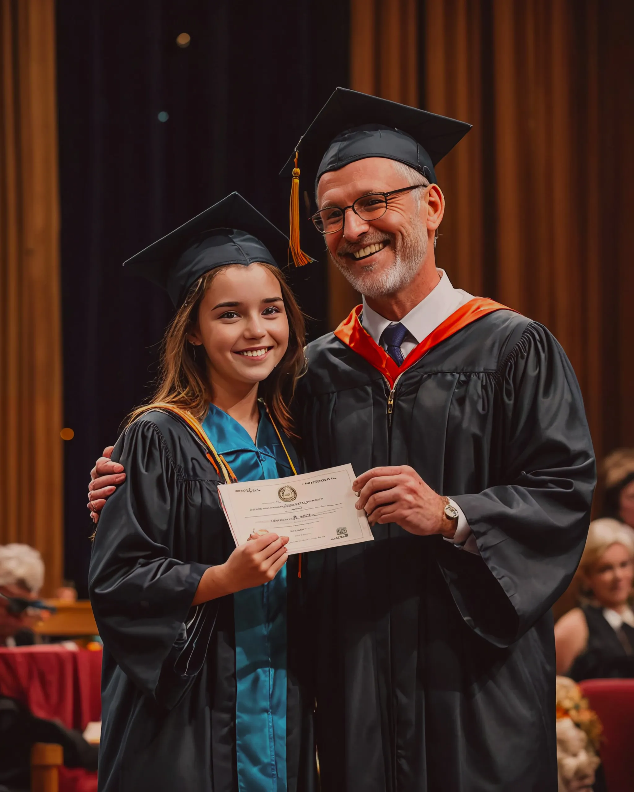 A proud parent watching their child graduate.