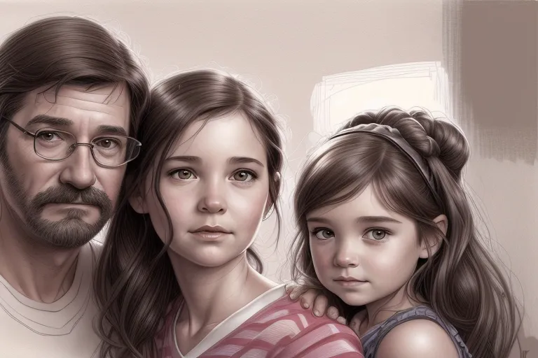 portrait of family, (mother, father and daughter), by Tony DiTerlizzi