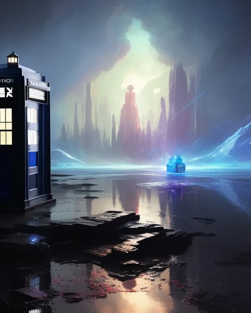 Abstract TARDIS time and space melting into one new world 