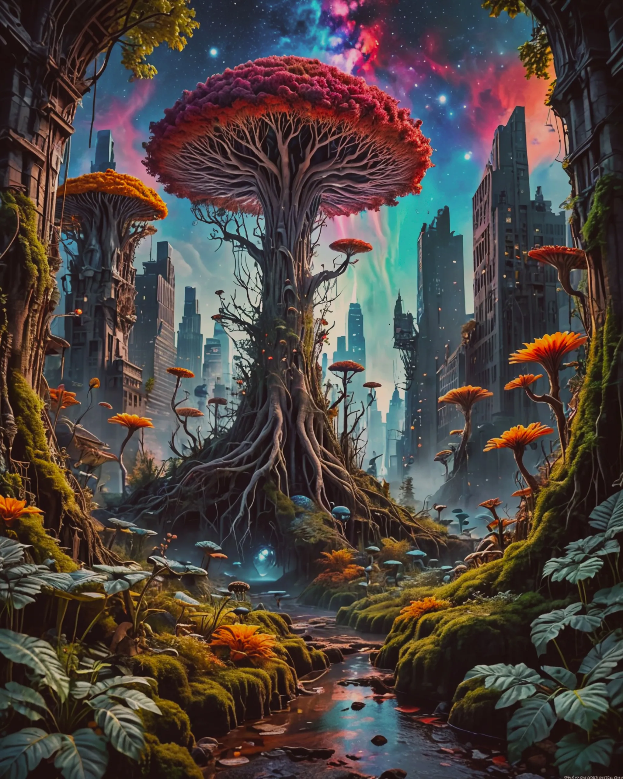 A mystical forest growing out - Free AI Photo Generator - starryai