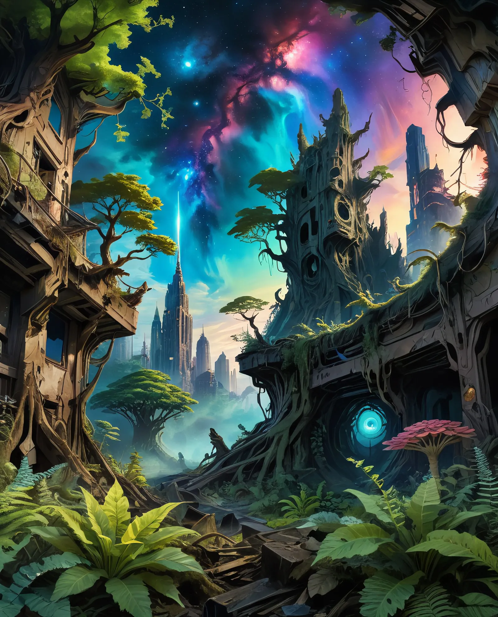 A mystical forest growing out - Free AI Photo Generator - starryai