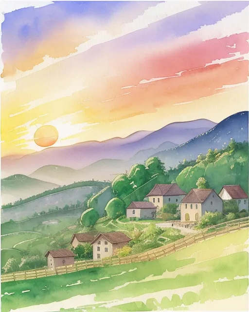 Random Countryside Generator A rolling countryside dotted as - Free AI Photo Generator - starryai