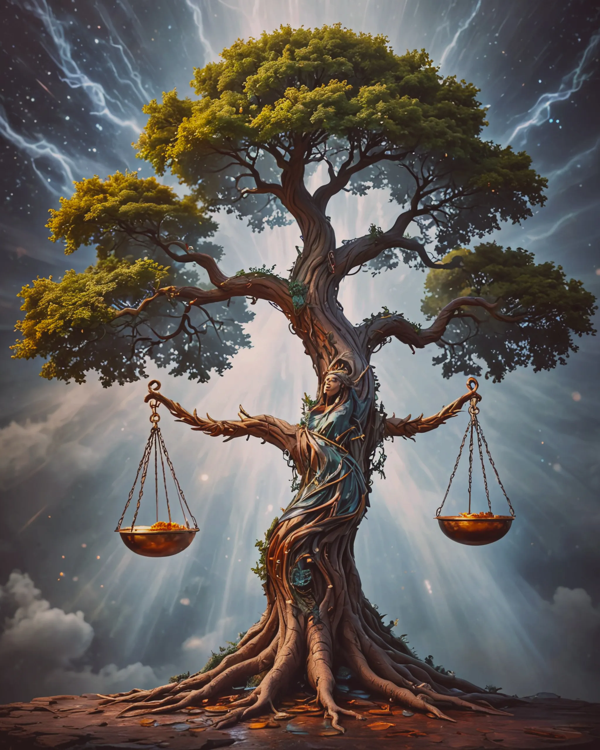 Infinity Tree Ai a large magical tree acting as - Free AI Photo Generator - starryai